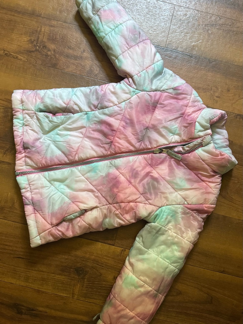 ZeroXposur Girls Pastel Pink & Mint Quilted Hooded Puffer size 6/6x